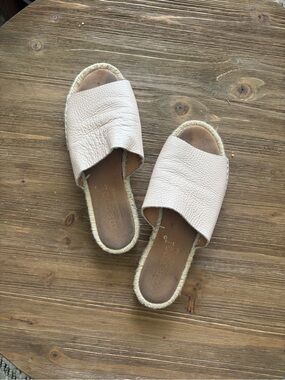 Women's Slip-On Espadrille Slide Leather Sandals